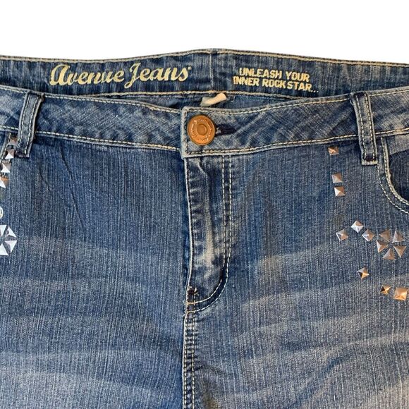 Avenue Jeans Women Size 16 Bedazzled Denim Studded Crystal Bootcut Y2K Rock Star - Picture 6 of 16